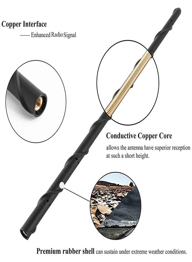 VOFONO هوائي بطول 16 بوصة متوافق مع سيارات جيب رانجلر جلادياتور سبورت 4xe ويليز روبيكون صحارى موهافي موديلات 2007-2025، هوائي قصير بديل لسيارات جيب JK JL JT JKU JLU - Image 3